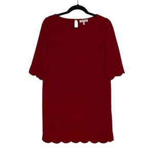 Monteau Wine Scalloped Dress